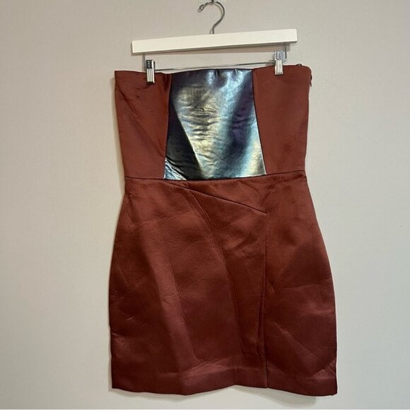 Kate Spade Dresses & Skirts - NWT Kate Spade Saturday Strapless Burgundy Rose Metallic Panel Neoprene Dress 12